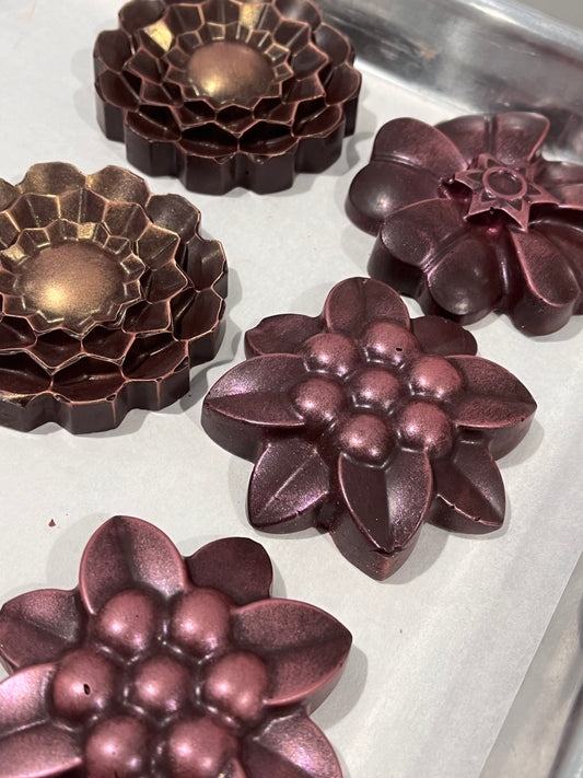 Metallic hearts/flowers