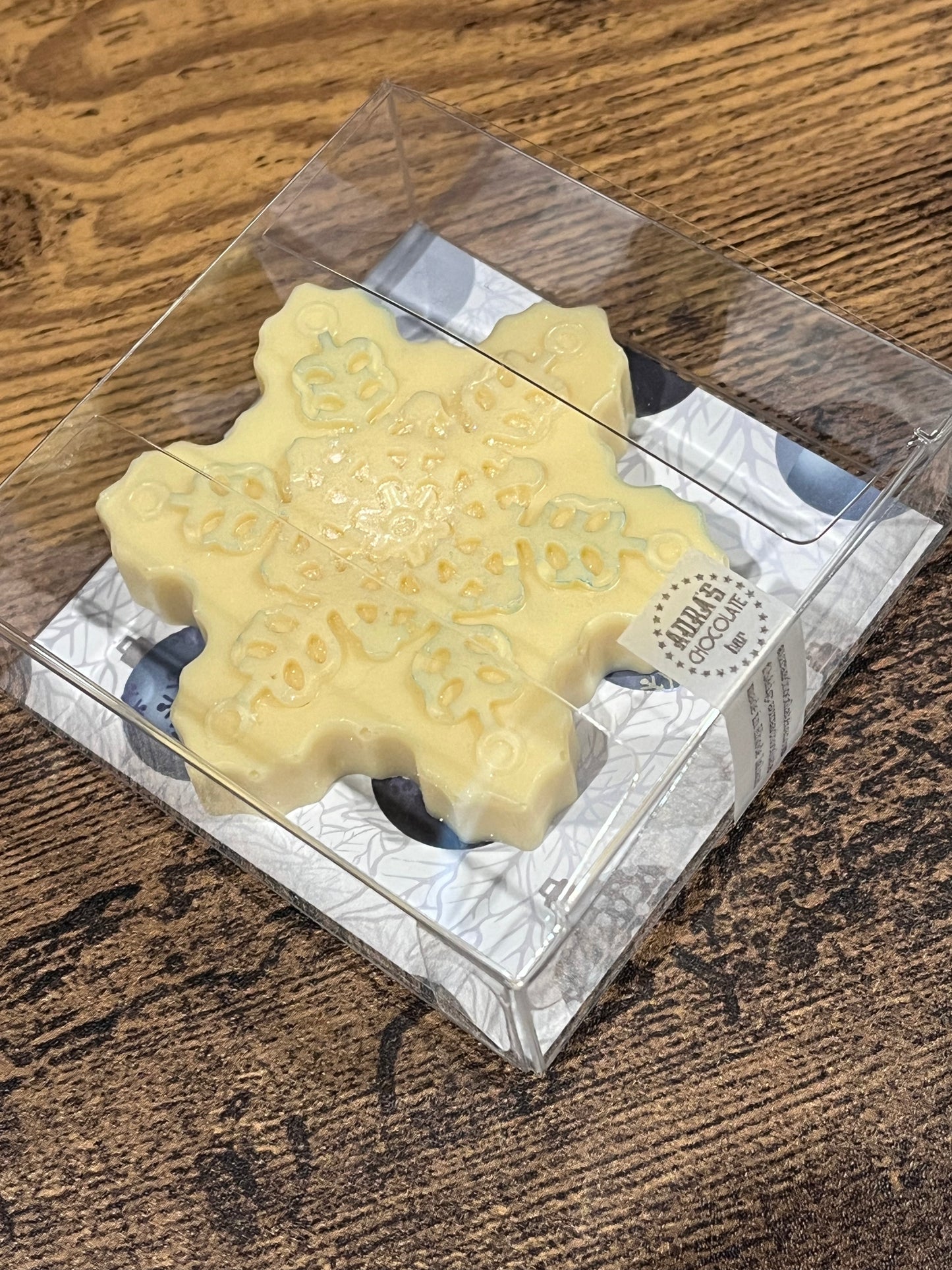 Snowflake in clear box