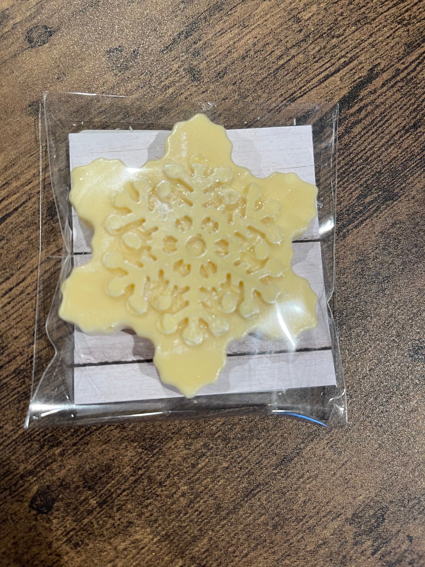 Snowflake in clear bag