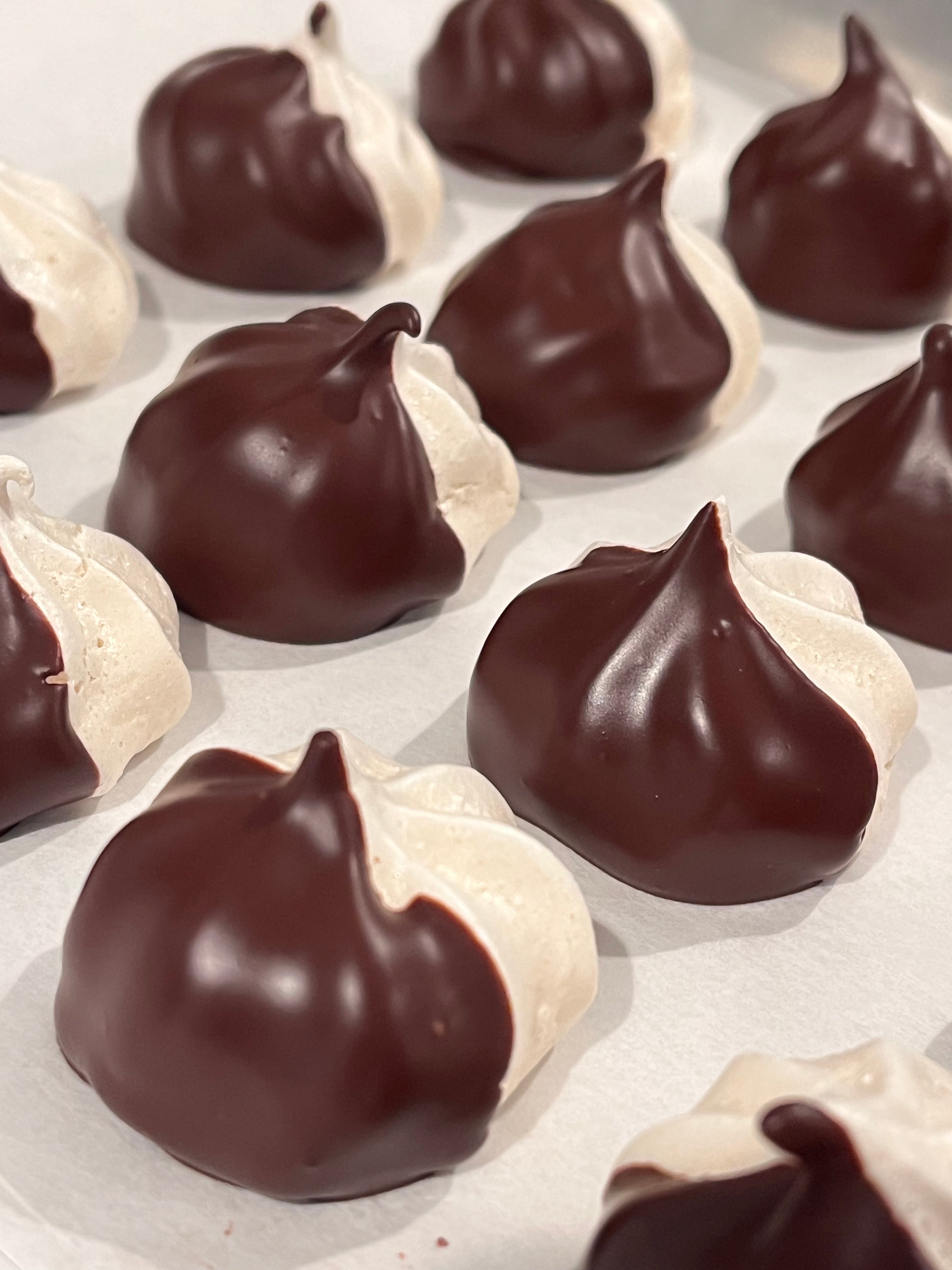 Meringues dipped in premium chocolate